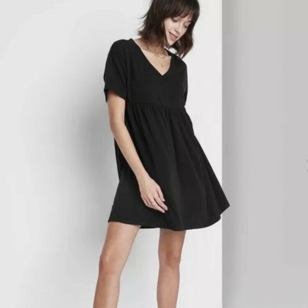 🐞3 for $35🐞NWT Wild Fable Women’s Babydoll Black Short Sleeve Dress